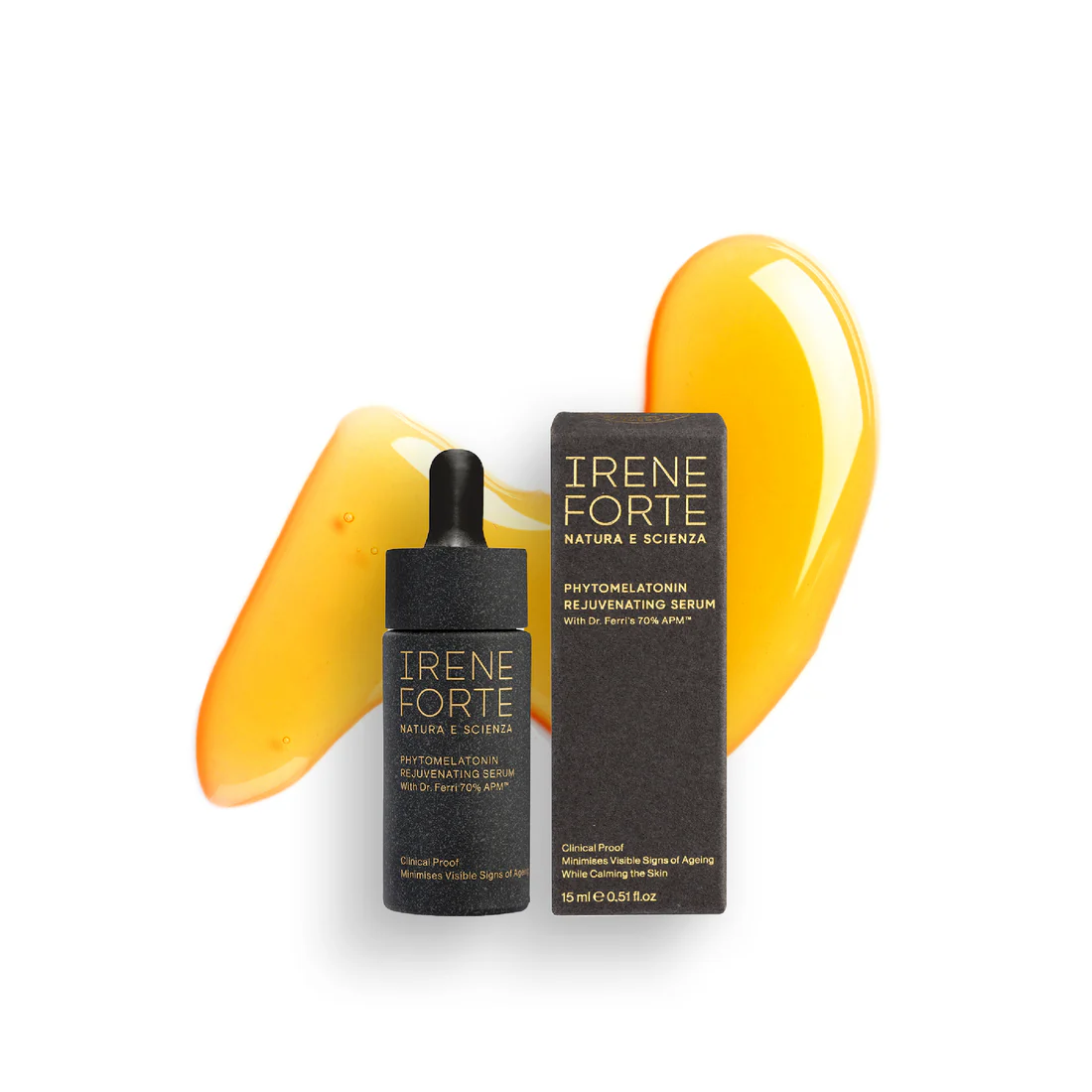 Irene Forte Phytomelatonin Rejuvenating serum bottle and packaging on a white background