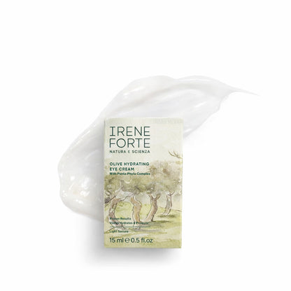 Irene Forte olive hydrating eye cream packaging on a white background