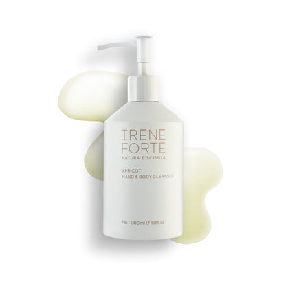 Irene Forte hand and body cleanser bottle with pump on a white background