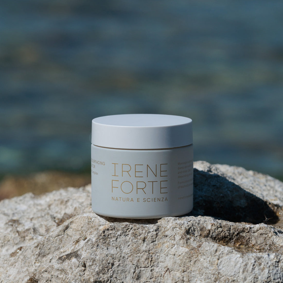 Irene Forte skincare product with pink cream and packaging on a white background